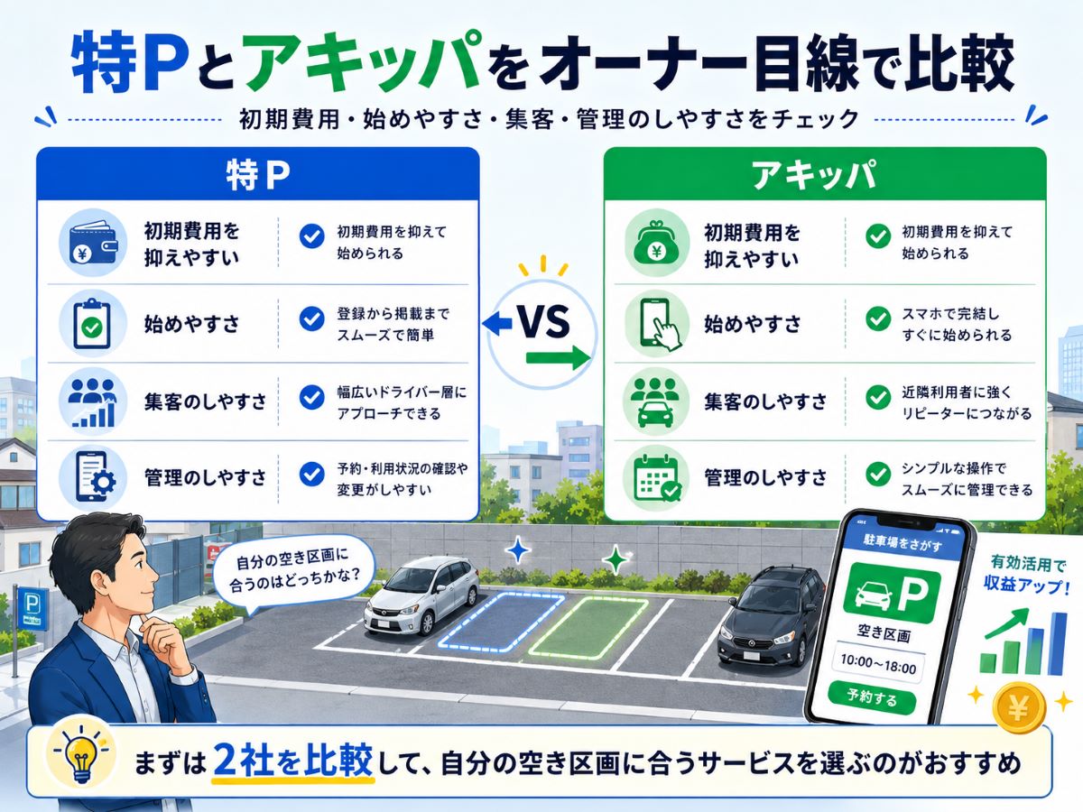 特Pとアキッパをオーナー目線で比較