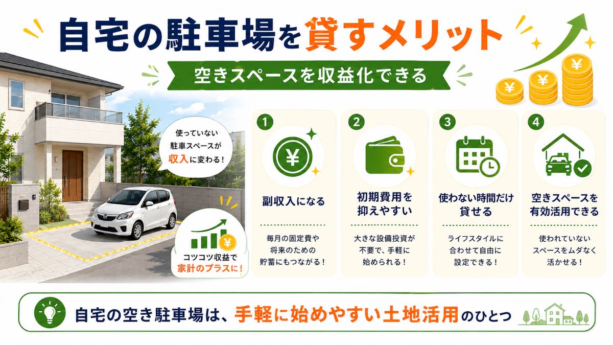 自宅の駐車場を貸すメリット