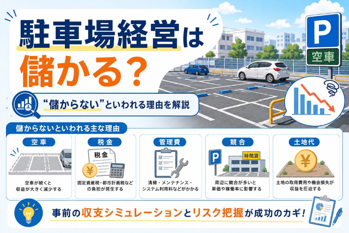 駐車場経営は儲かる?「儲からない」といわれる理由