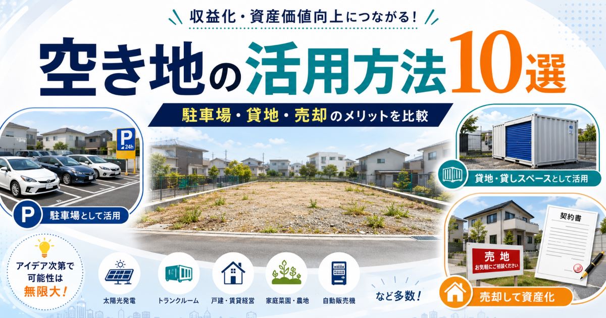 空き地の活用方法10選｜駐車場・貸地・売却のメリットを比較