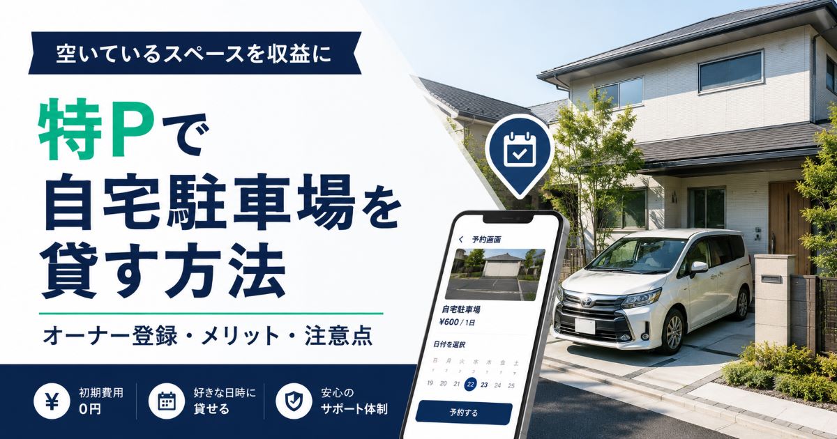 特Pで自宅駐車場を貸す方法|オーナー登録・メリット・注意点を実体験で解説