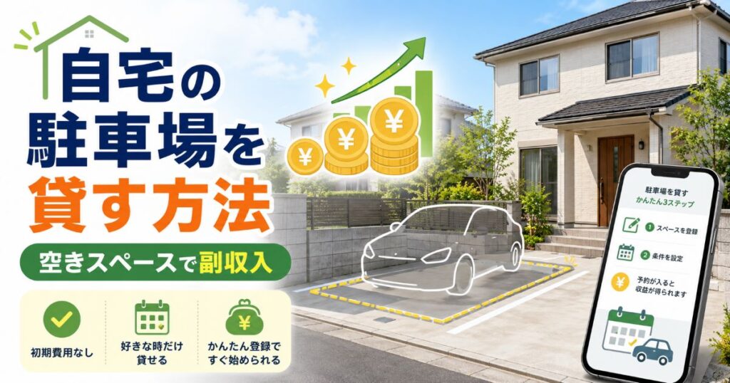 自宅の駐車場を貸す方法｜空きスペースで副収入を得る始め方