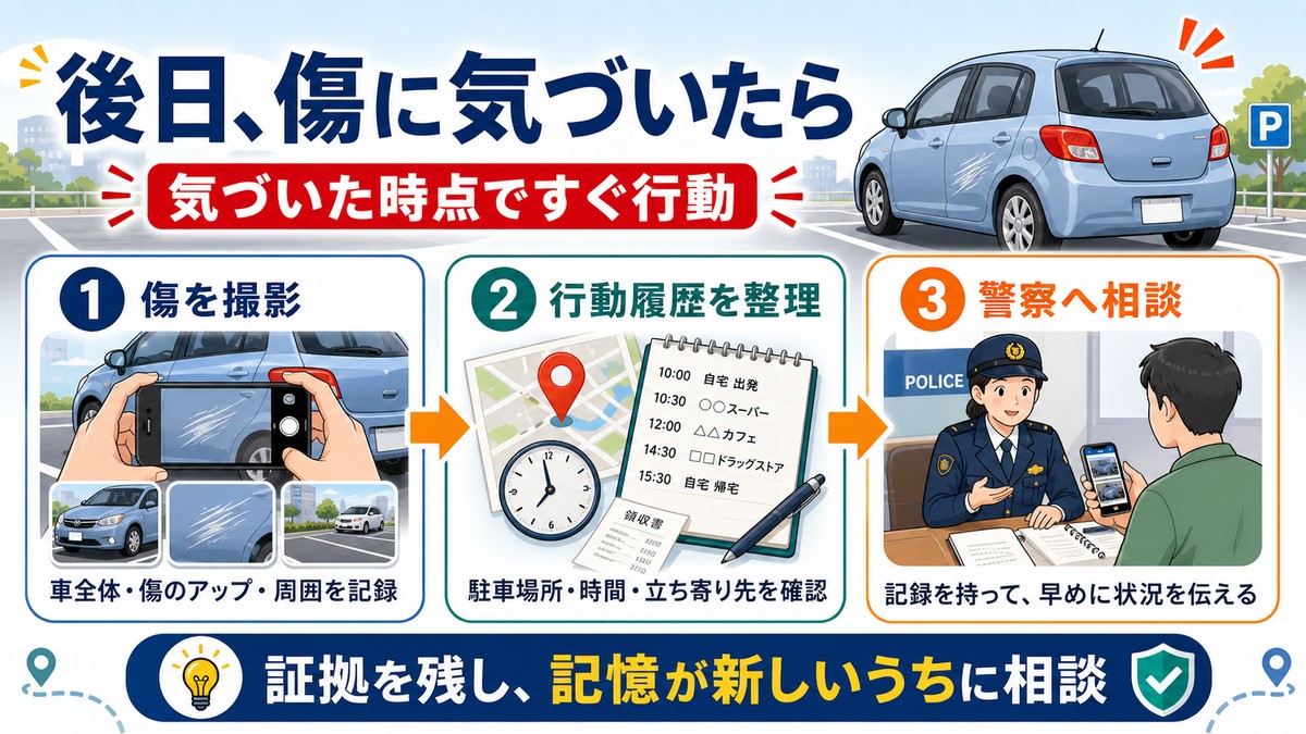 当て逃げに後日気づいた場合の対応フロー