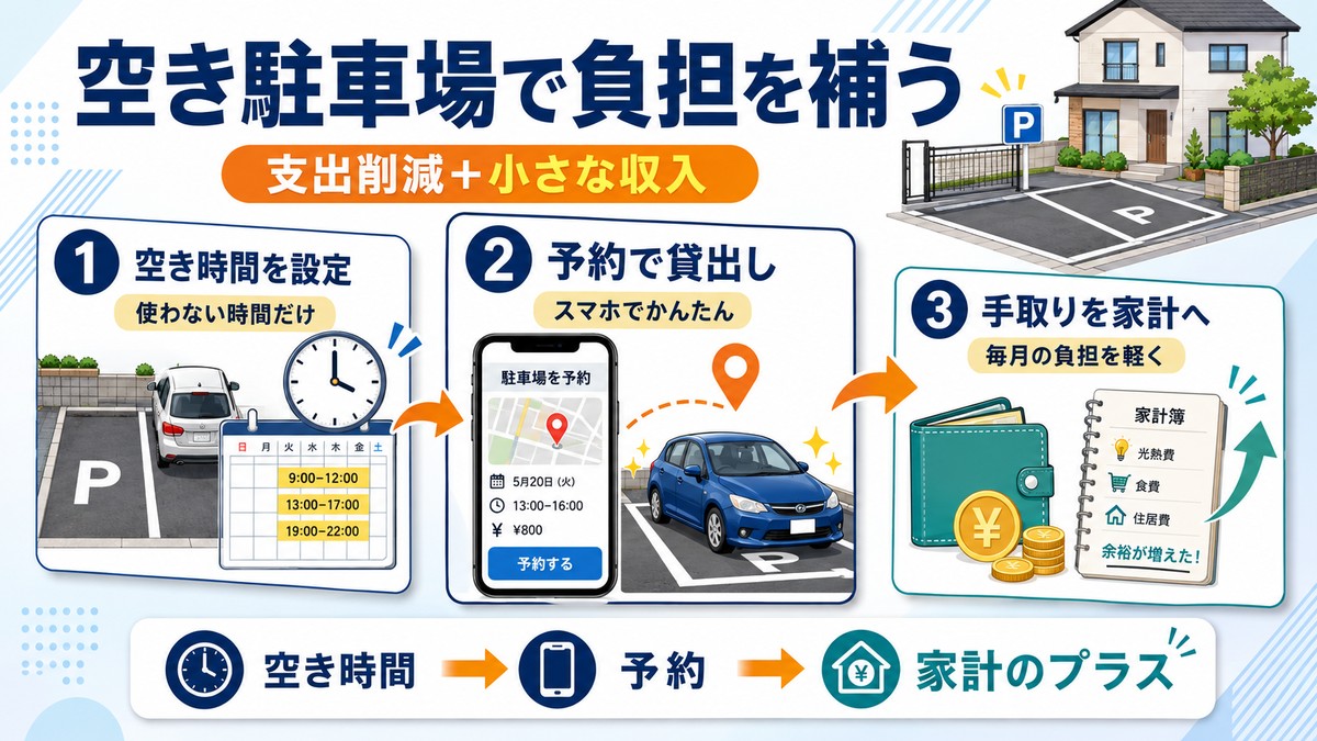 自宅の空き駐車場収入で住宅ローンの実質負担を補う仕組み