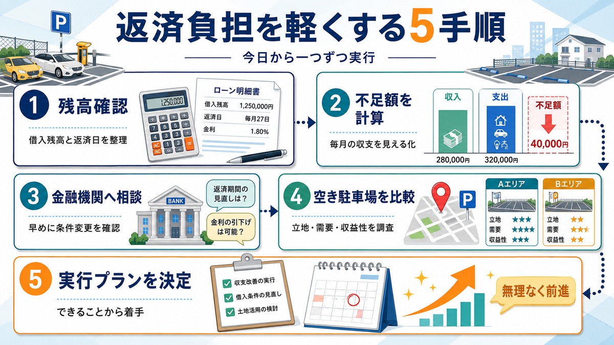 住宅ローンの返済負担を軽くする行動順序のまとめ