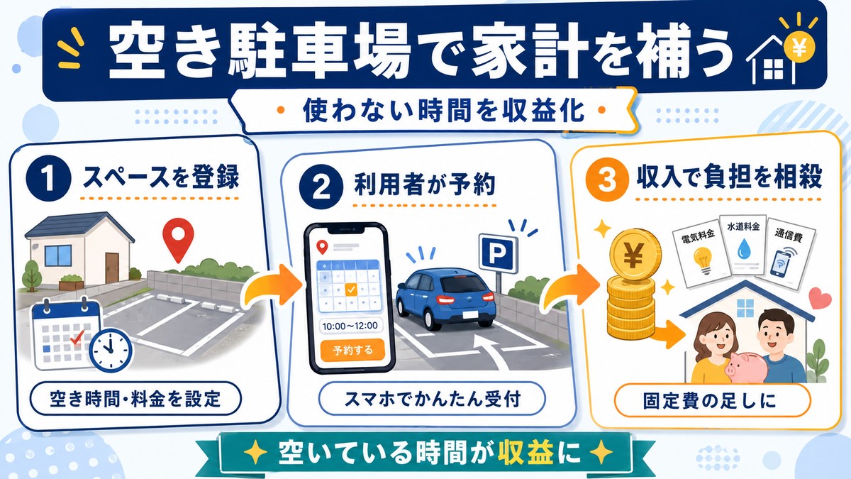 自宅の空き駐車場を貸して住宅ローン負担を補う仕組み